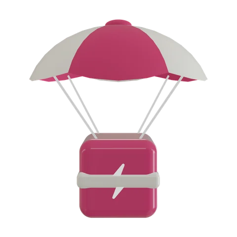 Burst Blaster crate under a parachute