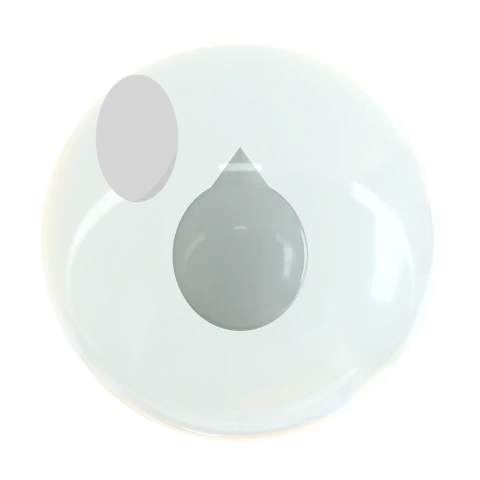 Clear Coat: a glassy bubble with a paint droplet inside