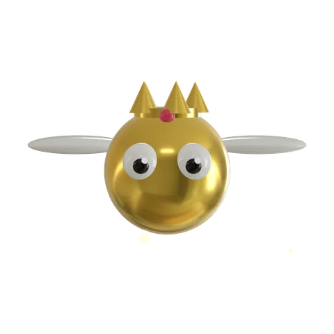 Golden Trooper: a crowned gold blob with little wings