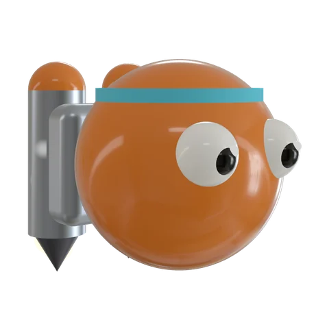 Jet Trooper: a blob in a headband with a twin-tank jetpack