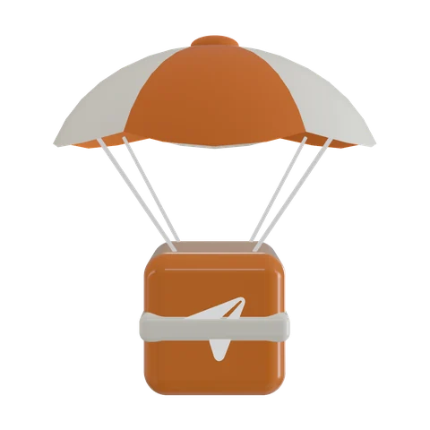 Guided Missile crate under a parachute
