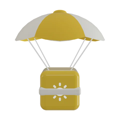 Nova Launcher crate under a parachute