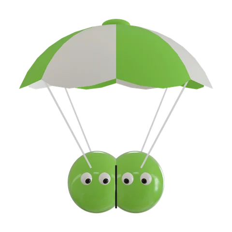 Splitter: a double paint blob under a parachute