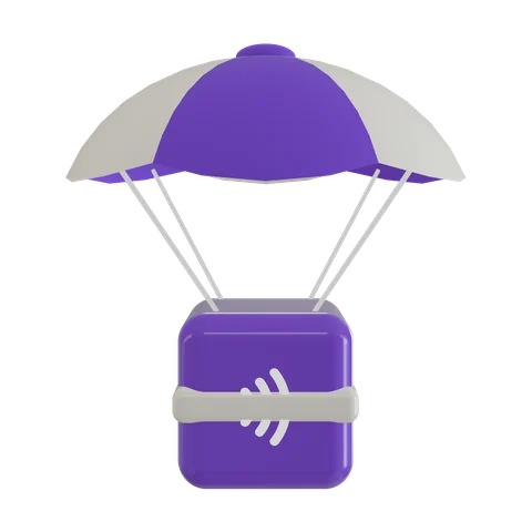 Wave Gun crate under a parachute