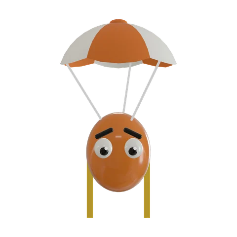 Zip Trooper: a small blob under a drogue chute, with streamers